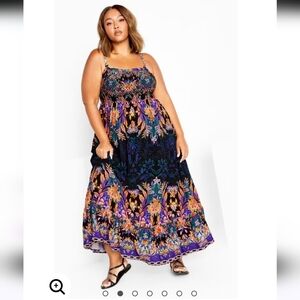 City Chic 18 Island Breeze Dress - black